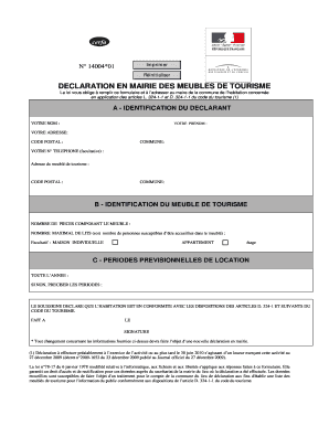 Déclaration en mairie des meublés de tourisme