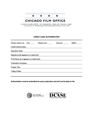 Credit Card Authorization Form