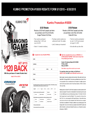 Kumho Tire Spring Rebate Form 2015