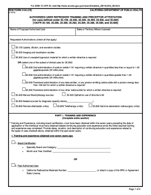 California Authorized User Refresher Training Form