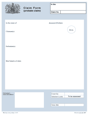 Probate Claim Form