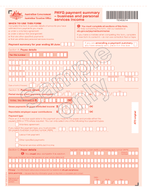 PAYG Payment Summary for Business and Personal Services Income