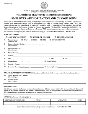 New Jersey TEPS Employer Authorization Form
