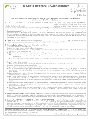 Exclusive Buyer Brokerage Agreement