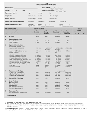 IKDC Knee Examination Form