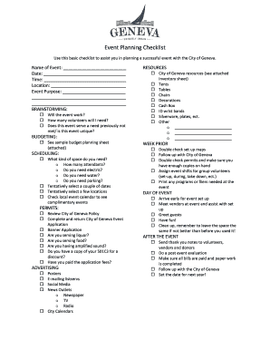 Conference planning checklist template excel - Event Planning Checklist - Geneva NY