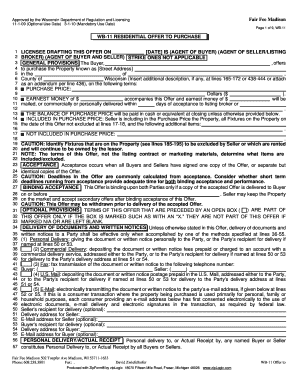 Wisconsin Residential Offer to Purchase
