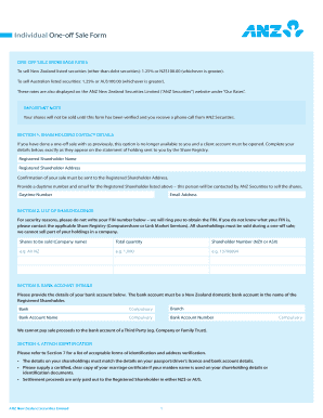 Individual One-Off Sale Form