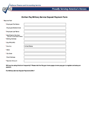 Civilian Pay Military Service Deposit Payment Form