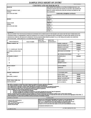 Certificate of Insurance