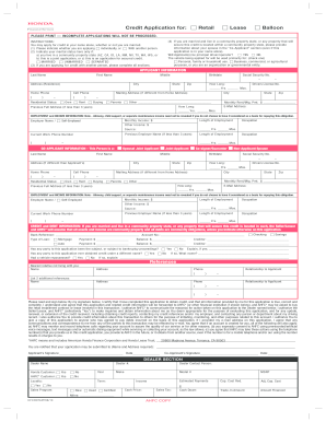 Honda Credit Application Form