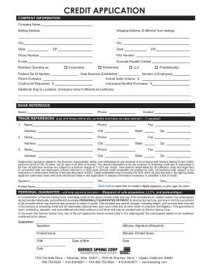 Credit Application Form