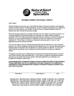 Informed Consent for Physical Therapy