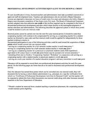 Iowa Teacher Professional Development Credit Form