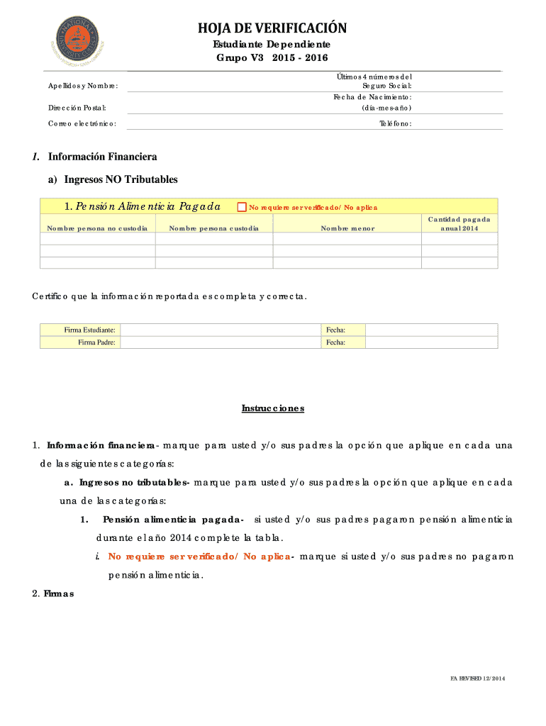 HOJA DE VERIFICACIN - onlinenucedu Vista previa en la página 1