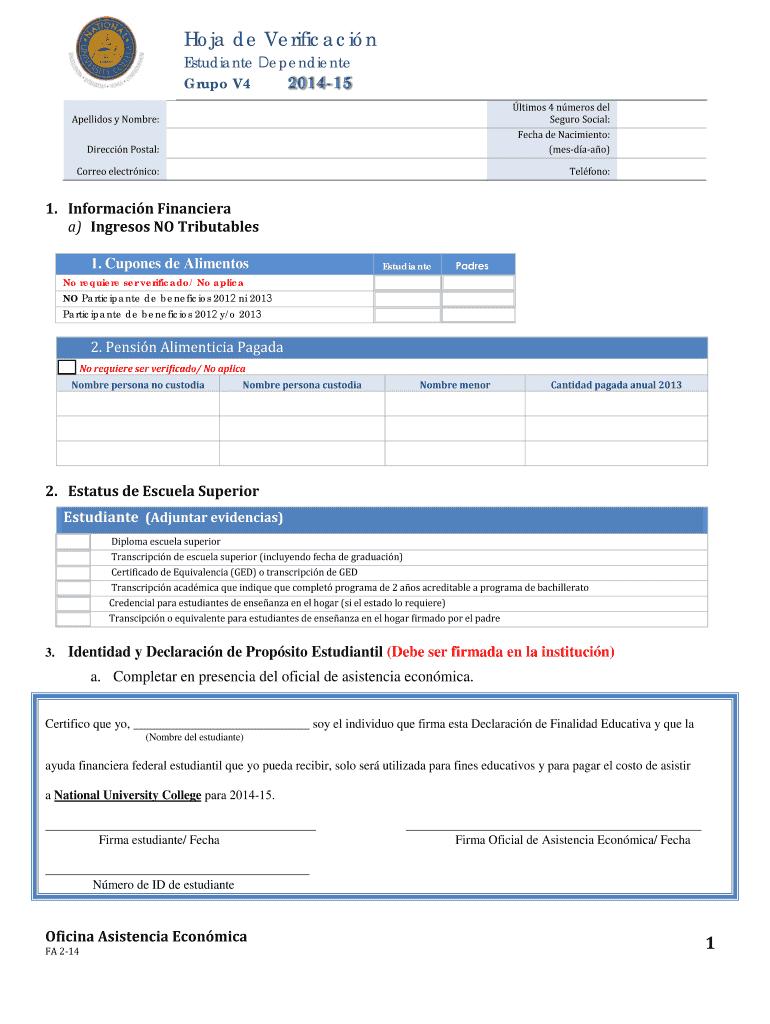 Hoja de Verificacin Vista previa en la página 1