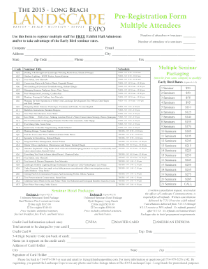 Landscape Expo Pre-Registration Form