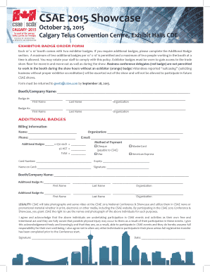 Fillable Online CSAE 2015 Showcase Fax Email Print - pdfFiller