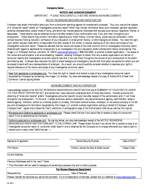 Background Investigation Authorization Form