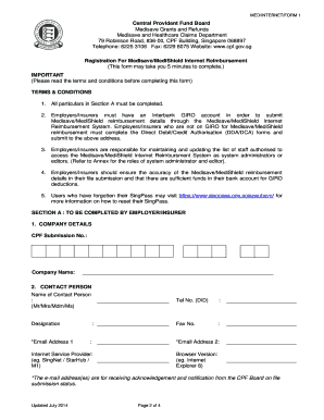 Medisave Grants and Refunds Registration Form