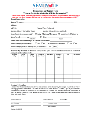Employment Verification Form