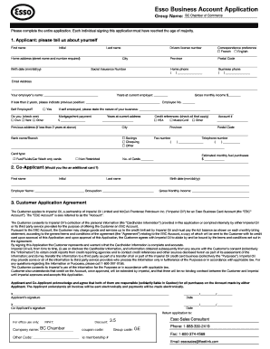 Esso Business Account Application