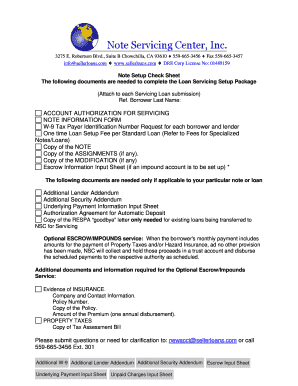 California Loan Servicing Authorization Agreement