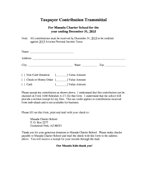 Arizona Tax Credit Contribution Form
