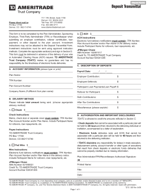 Deposit Transmittal Form