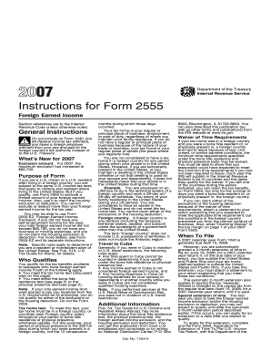 Instructions for Form 2555