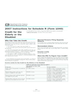 2007 Instructions for Schedule R (Form 1040)