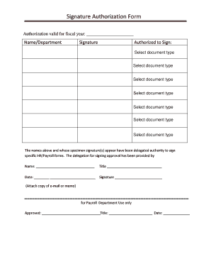 Signature Authorization Form