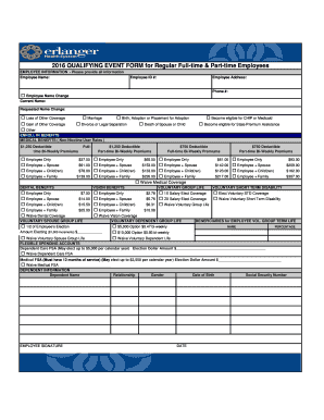 2016 Employee Benefits Enrollment Form