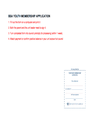BSA Youth Membership Application