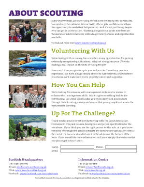 Group Scout Leader Volunteer Application