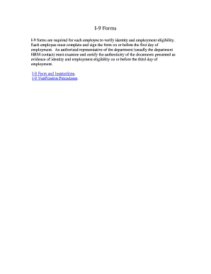 I-9 Employment Eligibility Verification Form