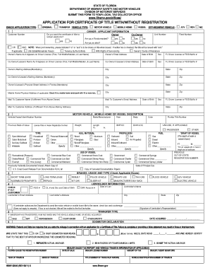 Florida Vessel Title Application