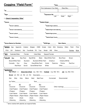 Coggins Test Field Form