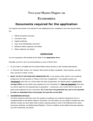 Master Degree Application Form