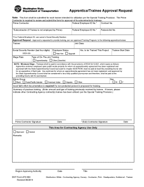 Apprentice/Trainee Approval Request Form