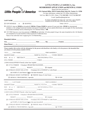 Membership Application and Renewal Form