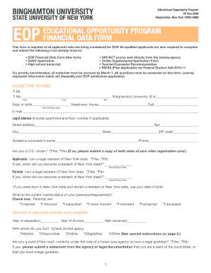 EOP Financial Data Form
