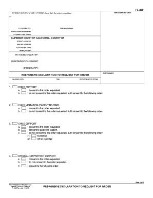 Responsive Declaration to Request for Order