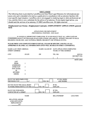 Employment Application Form