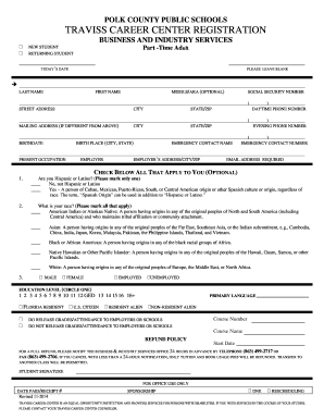 Polk County Public Schools Registration Form