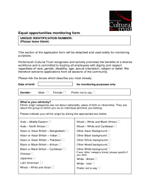 Equal Opportunities Monitoring Form