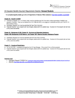 VA Education Benefits Certification Request Form