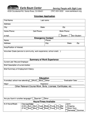 Volunteer Application Form