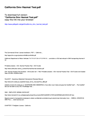 california hazmat test