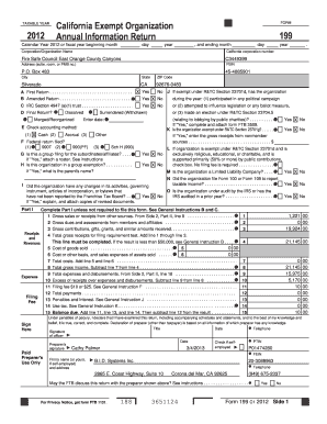 California Exempt Organization Annual Information Return